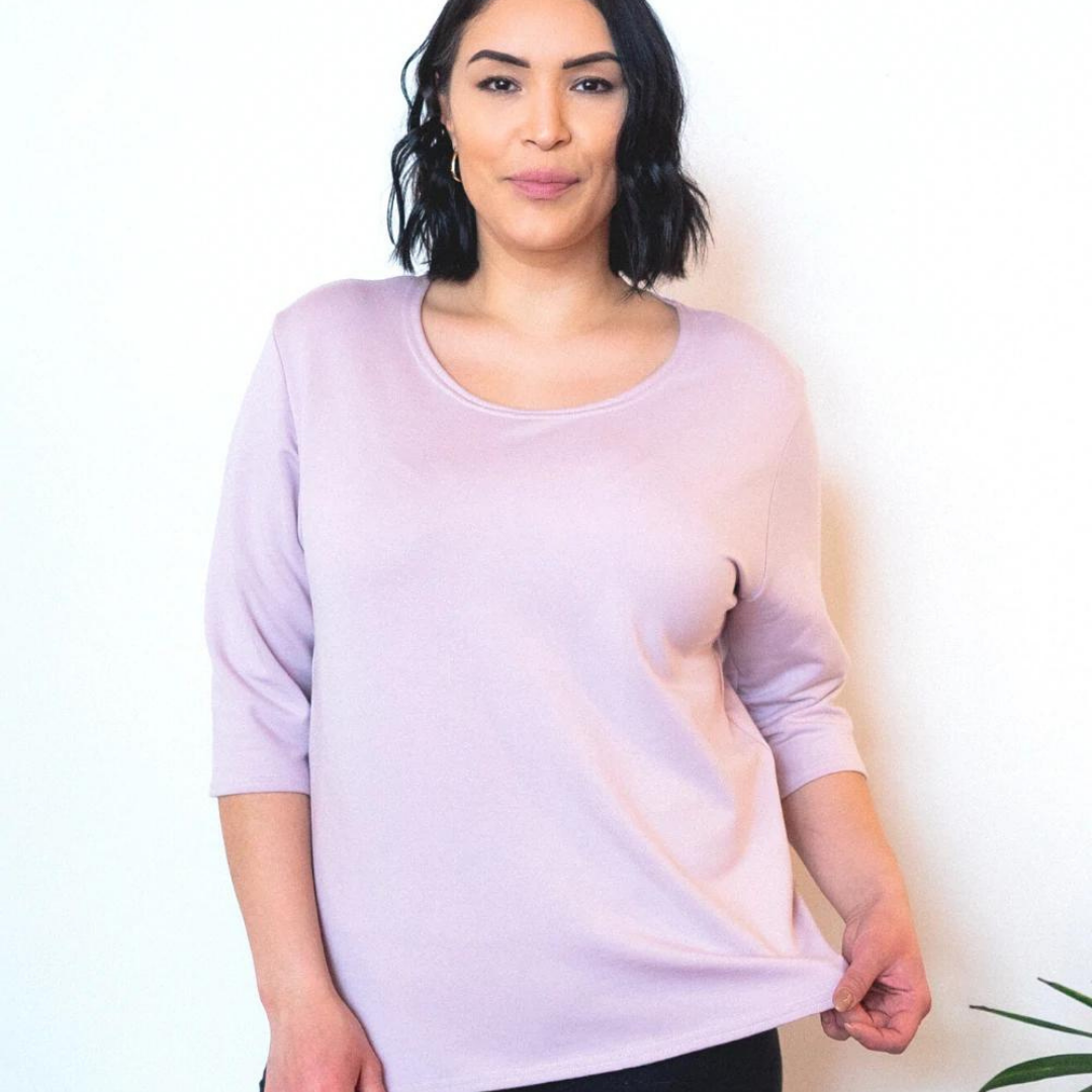 Thora 3/4 Sleeve - Lavender Bamboo Jersey