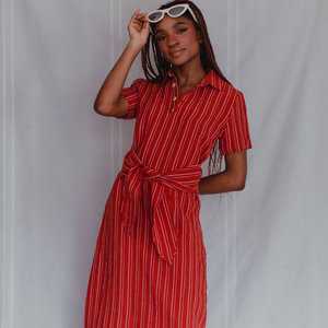 Cornelia Tie Waist Shirt Dress